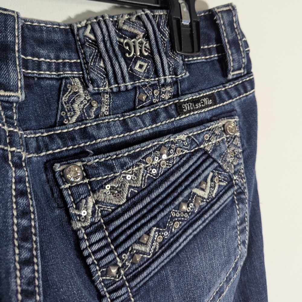 Miss Me Women's Bling Y2K Signature Straight Jeans Size 29 - Picture 7 of 9